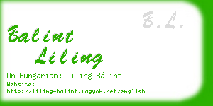 balint liling business card