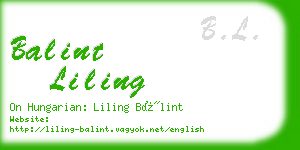 balint liling business card